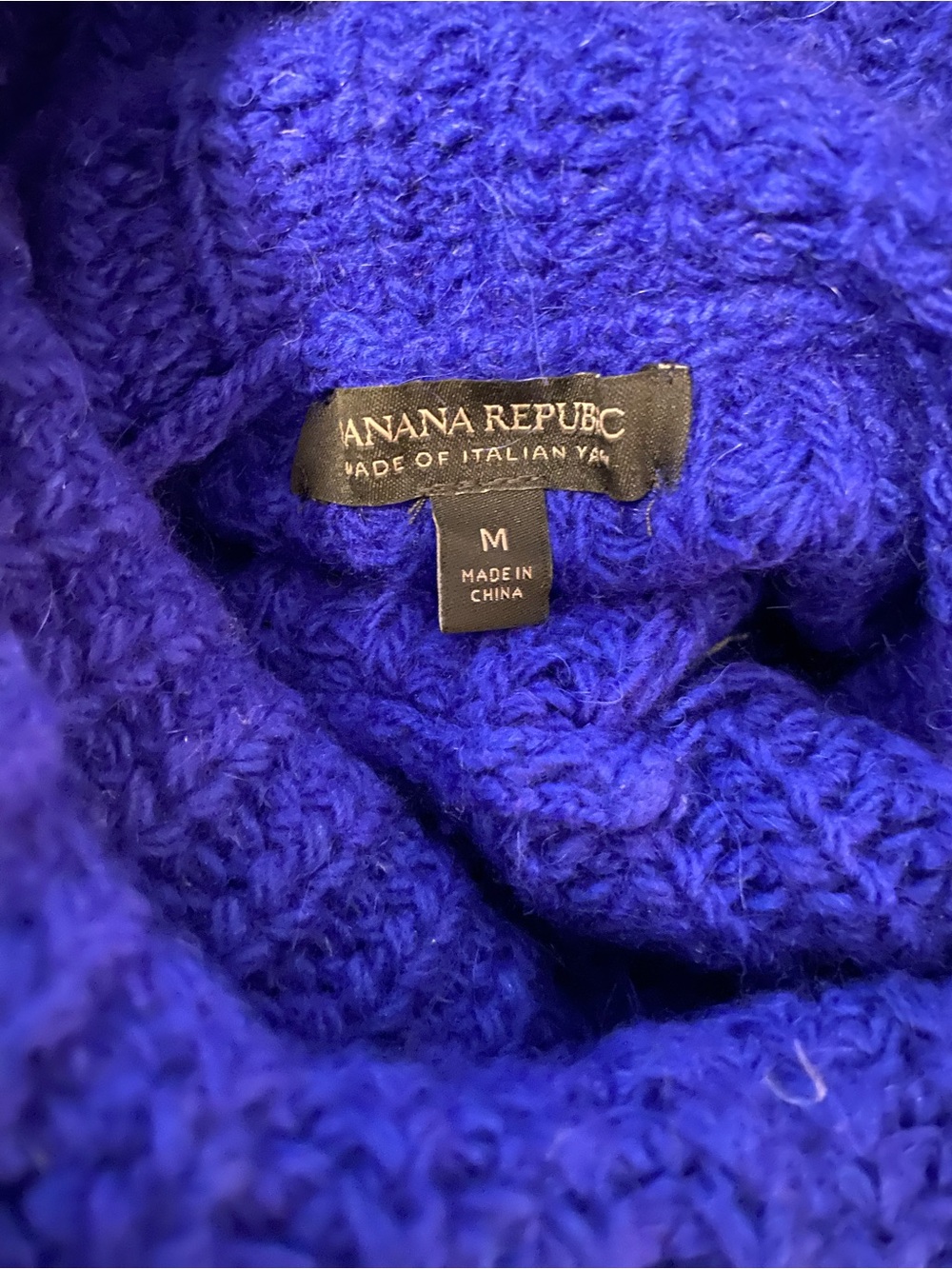 Banana Republic Women's Royal Blue Merino Wool Blend Turtle Neck Sweater